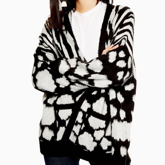 topshop zebra cardigan